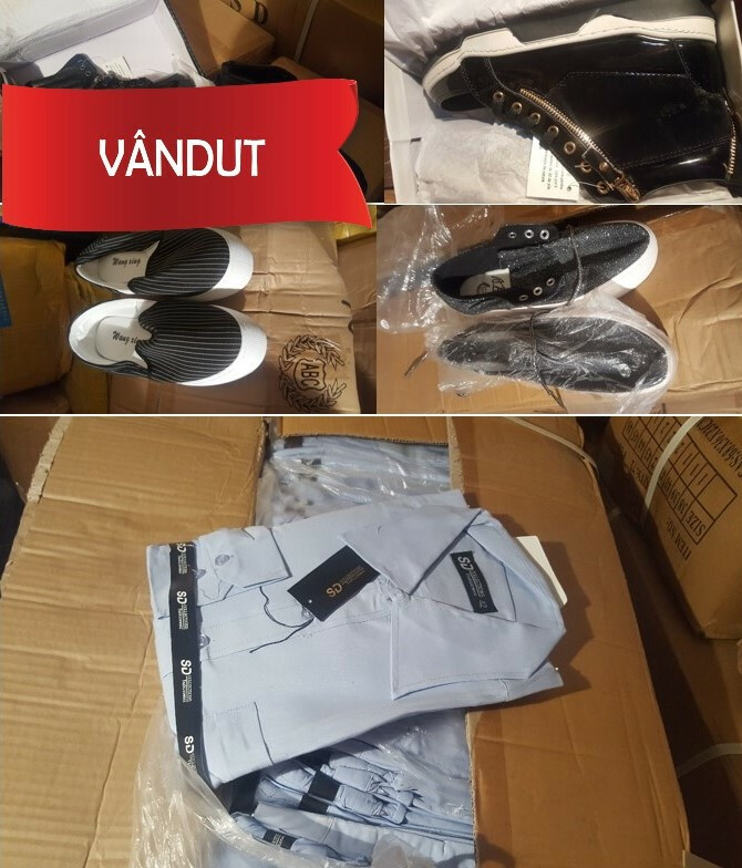 Stoc de marfă constând în articole de îmbrăcăminte, încălțăminte, mărgele, etc.